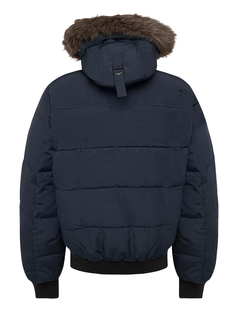 Superdry - EVEREST HOODED PUFFER BOMBER - höstjackor - nordic chrome navy - 1