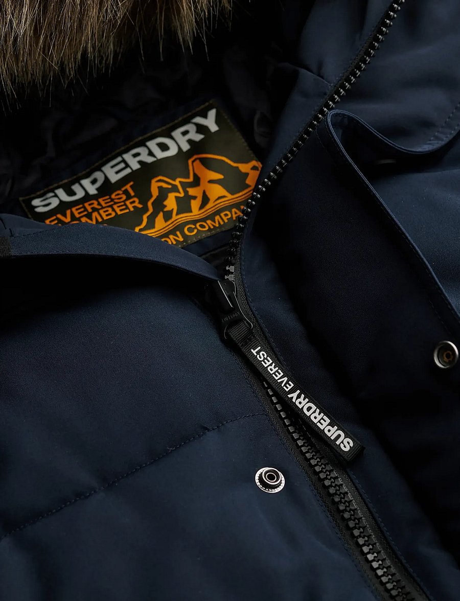 Superdry - EVEREST HOODED PUFFER BOMBER - nordic chrome navy - 1