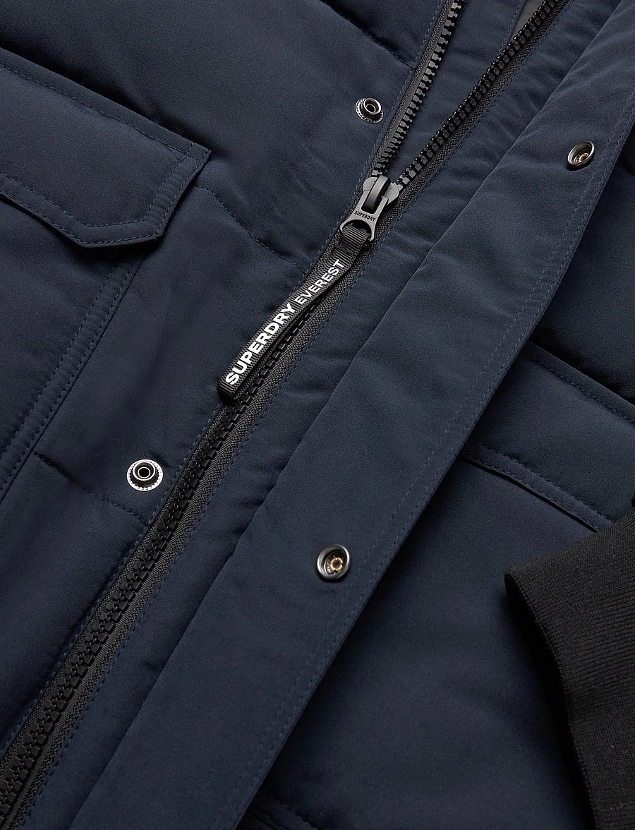 Superdry - EVEREST HOODED PUFFER BOMBER - höstjackor - nordic chrome navy - 4