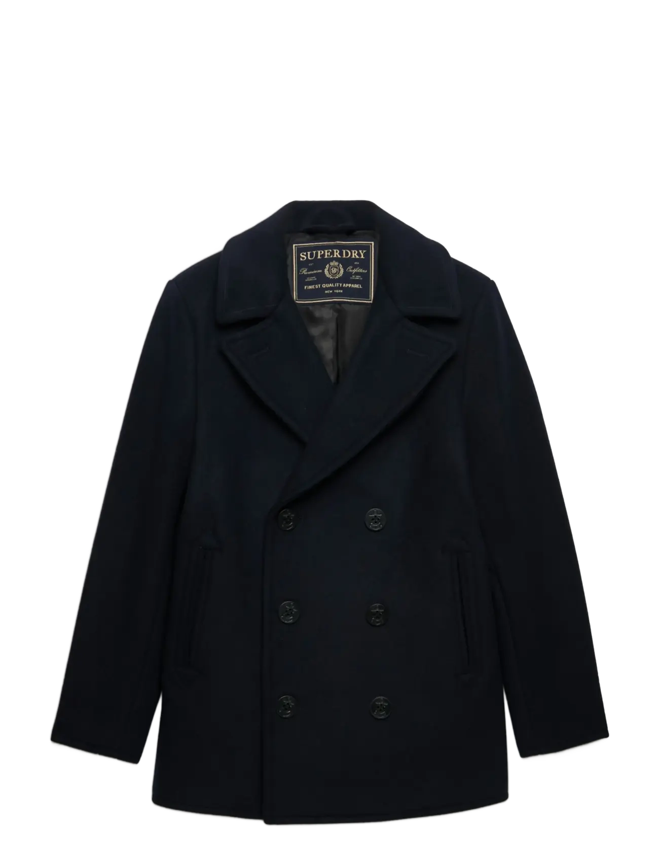 Superdry - MERCHANT WOOL BLEND PEA COAT - winterjacken - eclipse navy - 1