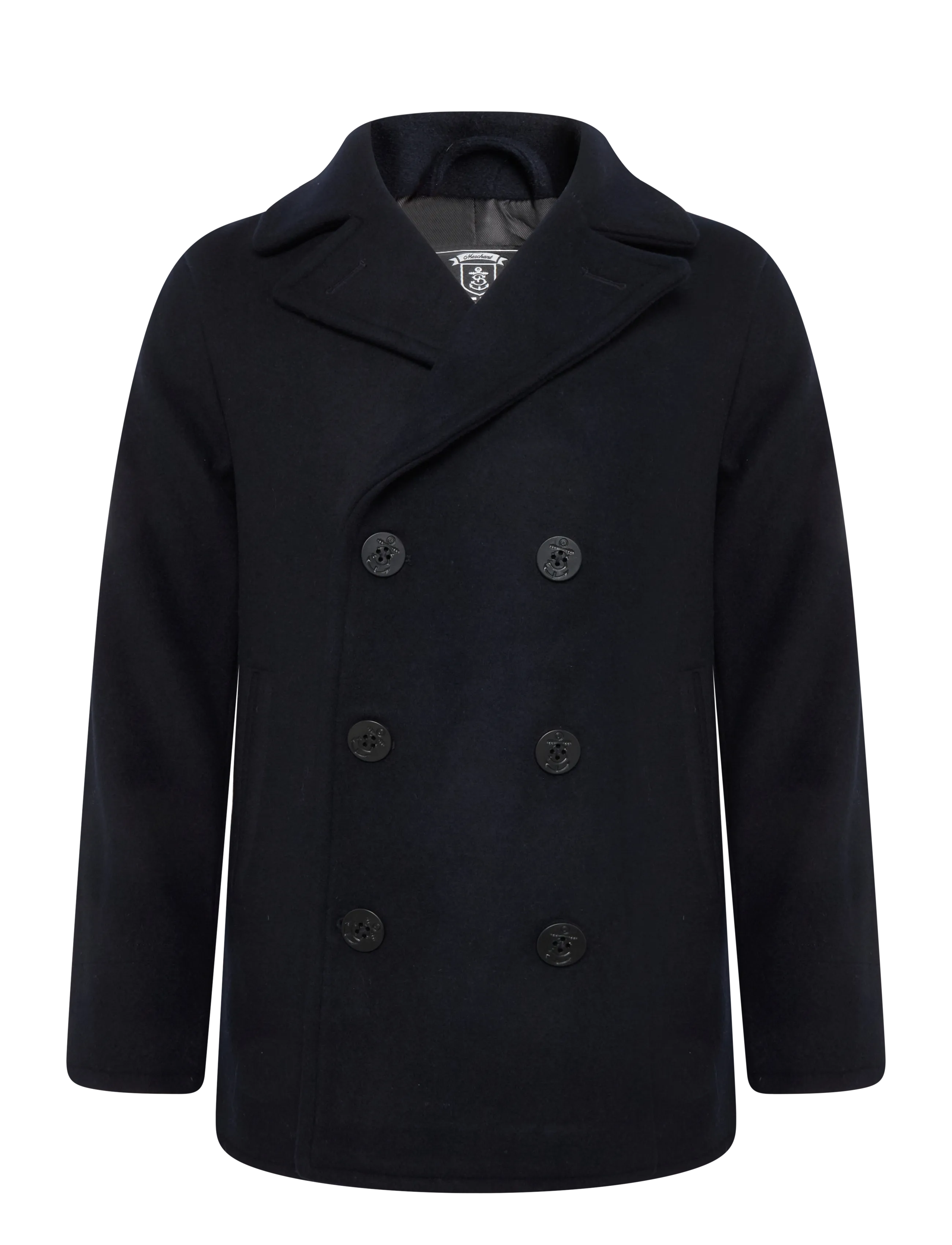 Superdry MERCHANT WOOL BLEND PEA COAT - Jackets & Coats - ECLIPSE NAVY / navy