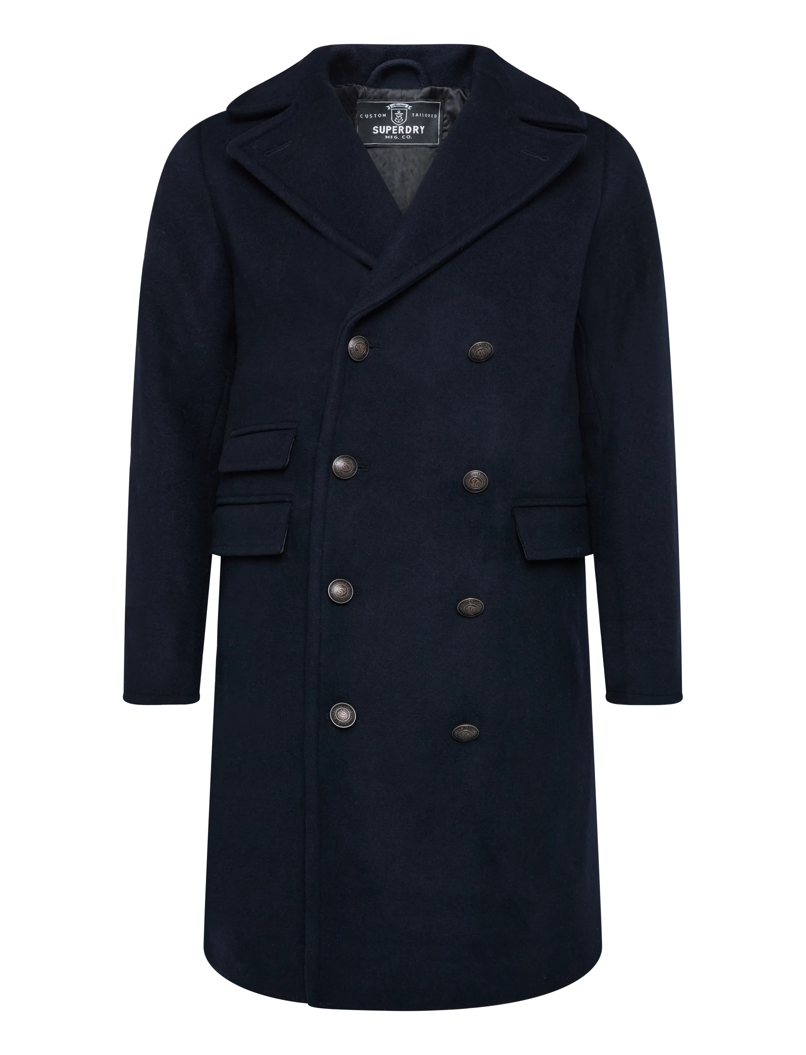 Superdry MERCHANT WOOL BLEND LONG COAT - Kappor - ECLIPSE NAVY / navy