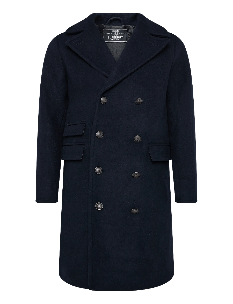Superdry - MERCHANT WOOL BLEND LONG COAT - vetrarjakkar - eclipse navy - 1