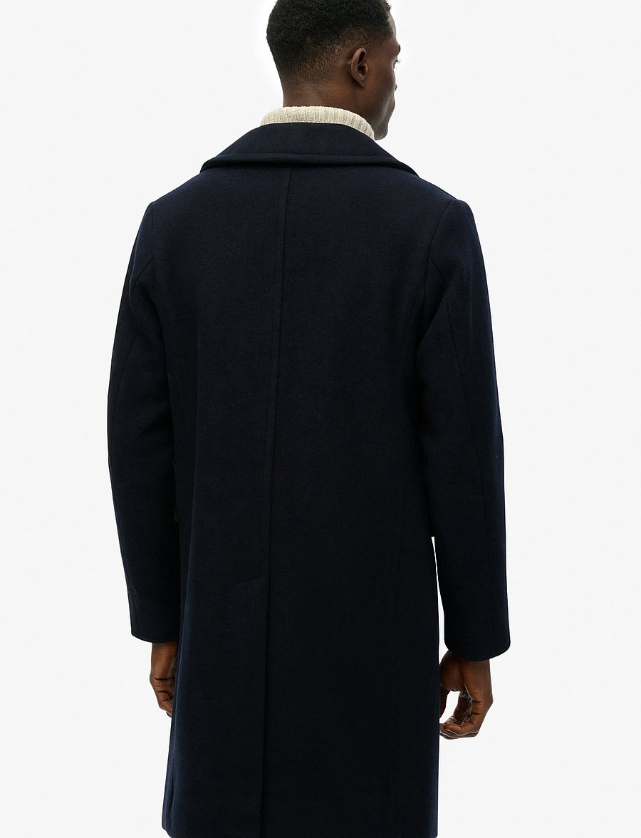 Superdry - MERCHANT WOOL BLEND LONG COAT - winterjacken - eclipse navy - 2
