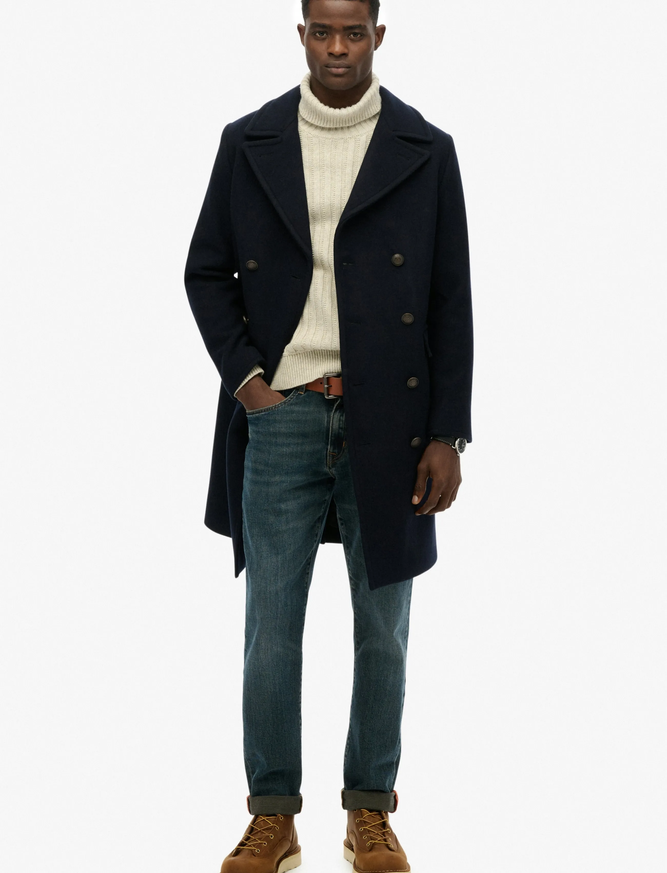 Superdry Merchant Wool Blend Long Coat kappor & rockar herr – bild 6
