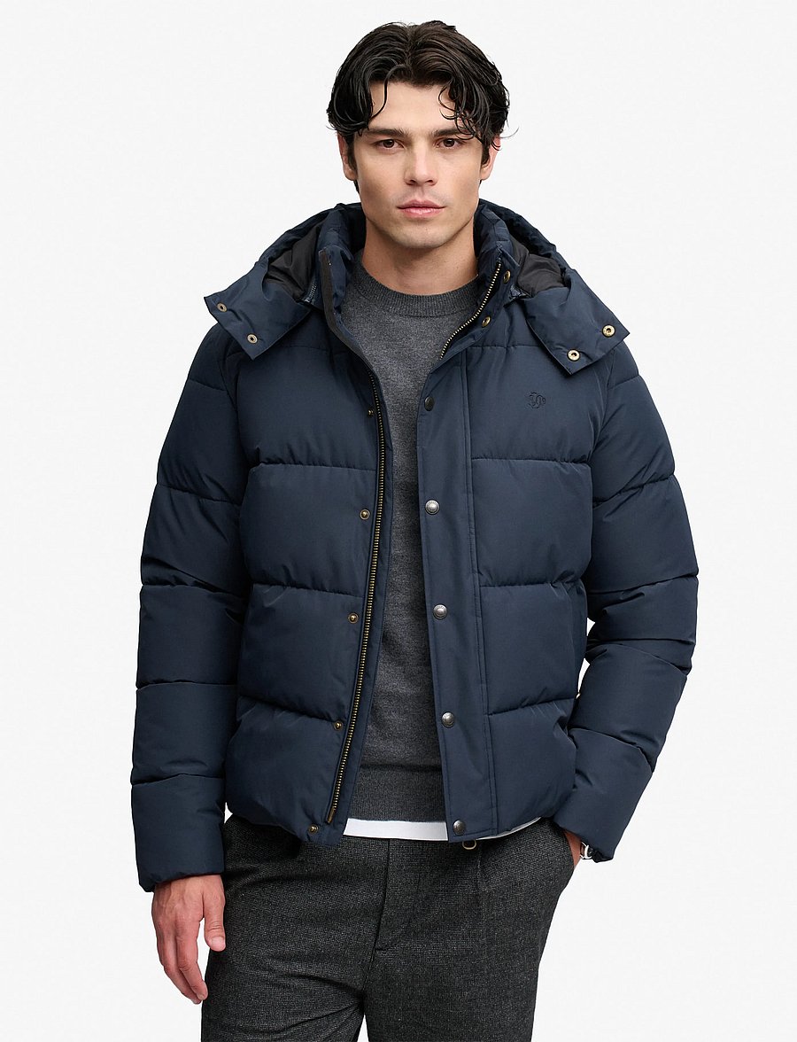 Superdry - PREMIUM HOOD PUFFER JKT - daunenjacken - eclipse navy - 0