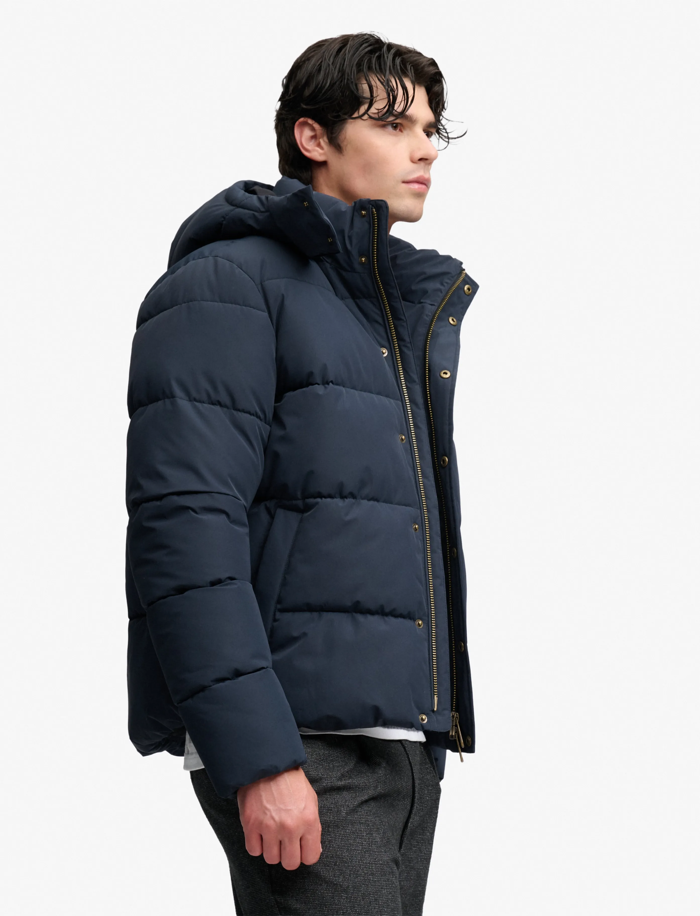 Superdry - PREMIUM HOOD PUFFER JKT - daunenjacken - eclipse navy - 3