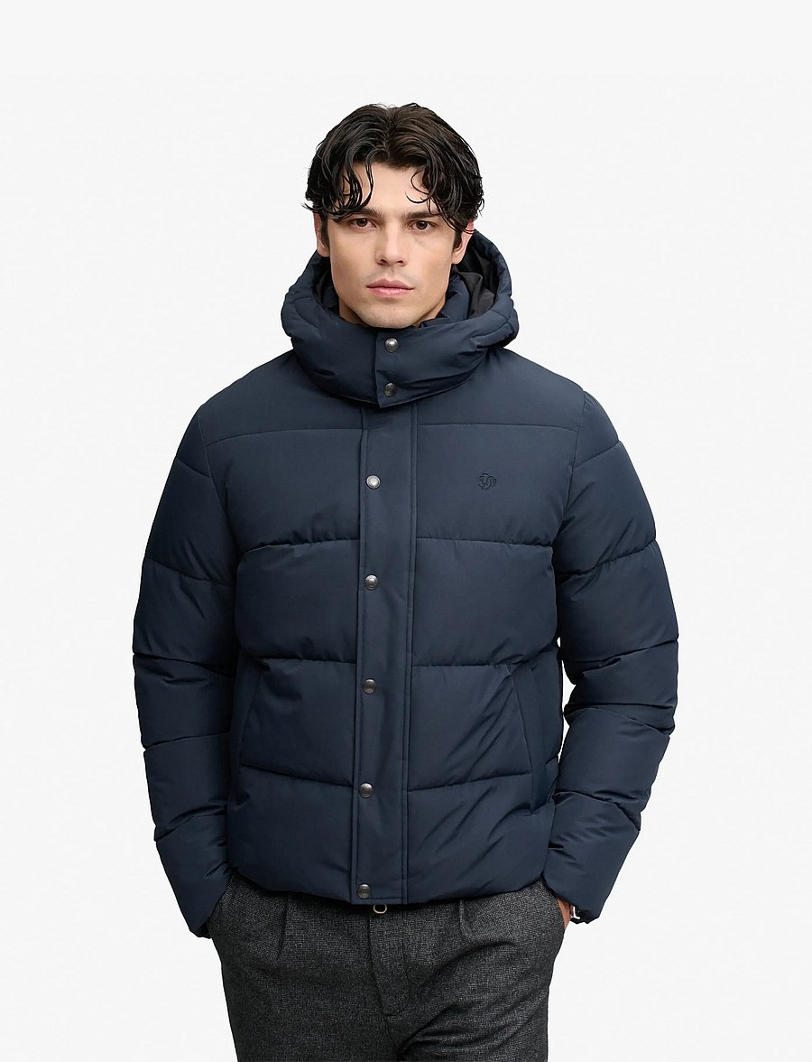 Superdry - PREMIUM HOOD PUFFER JKT - daunenjacken - eclipse navy - 4