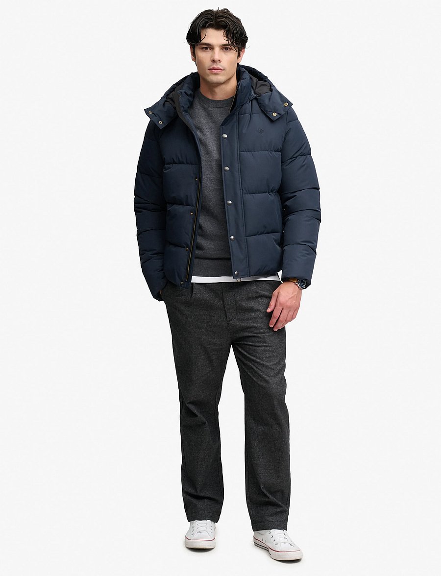 Superdry - PREMIUM HOOD PUFFER JKT - daunenjacken - eclipse navy - 5
