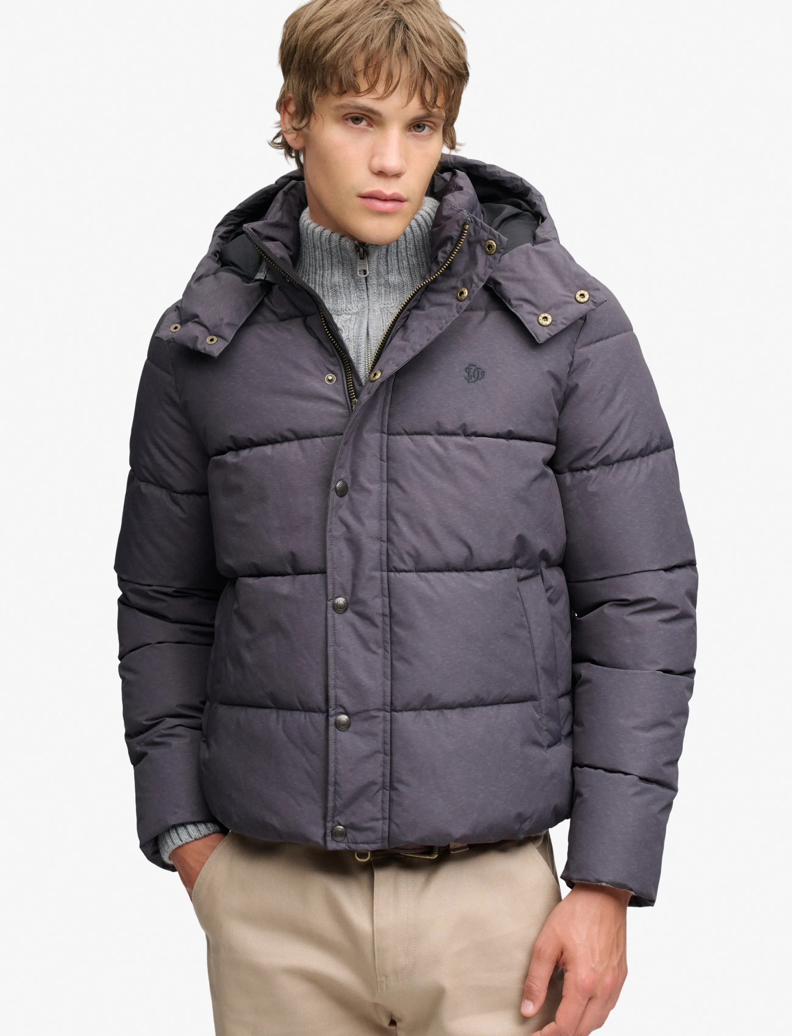 Superdry - PREMIUM HOOD PUFFER JKT - daunenjacken - grey marl - 5