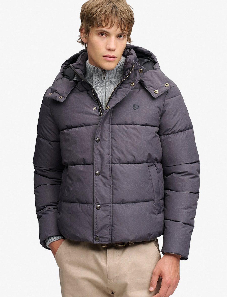 Superdry - PREMIUM HOOD PUFFER JKT - daunenjacken - grey marl - 5