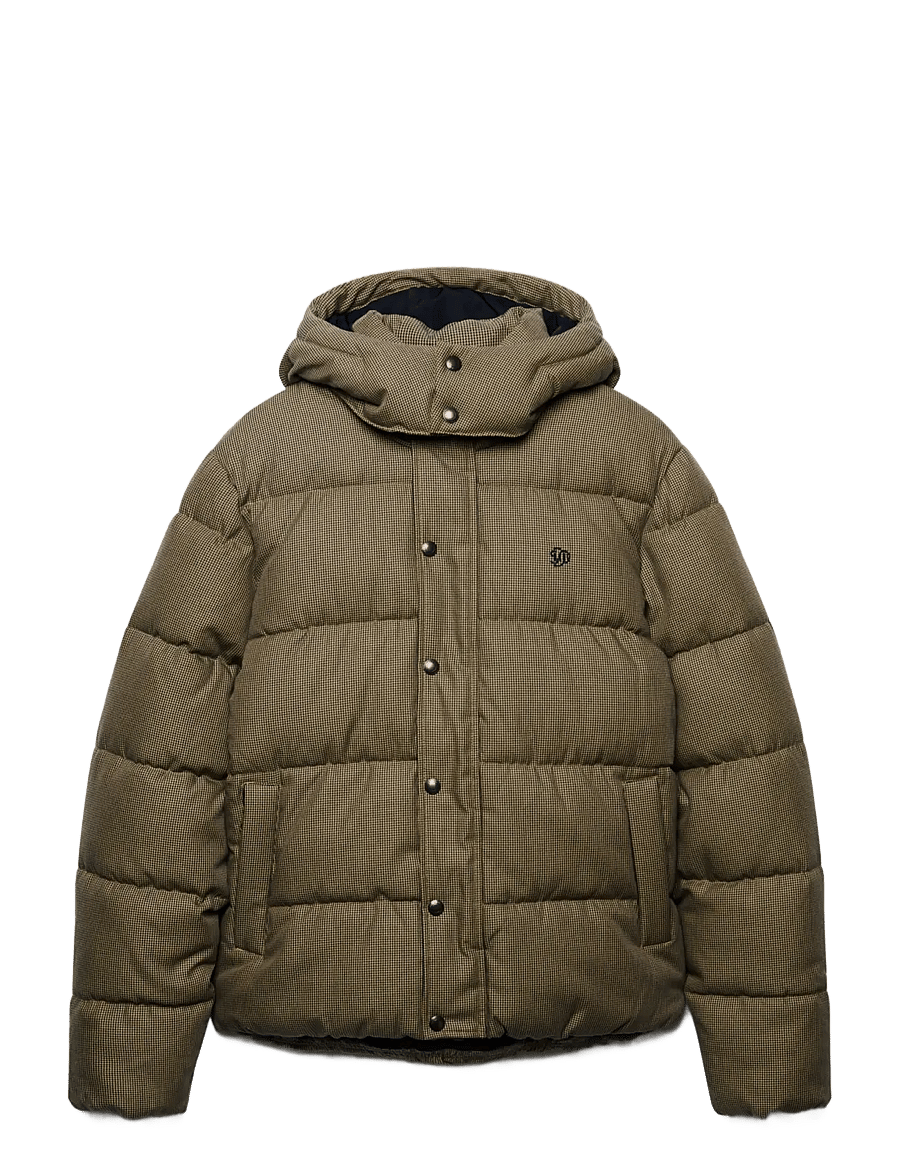 Superdry - PREMIUM HOOD CHECK PUFFER JKT - brown heritage check - 1