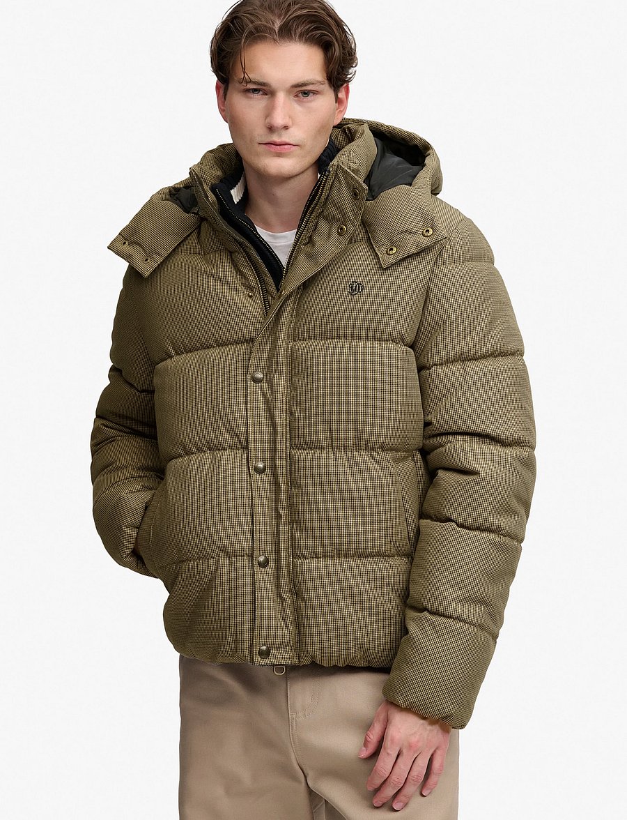 Superdry - PREMIUM HOOD CHECK PUFFER JKT - brown heritage check - 5
