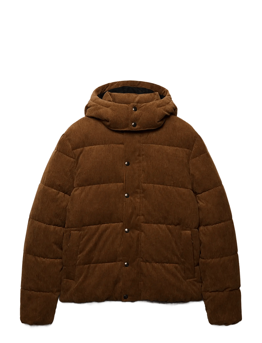 Superdry - PREMIUM HOOD CORD PUFFER JKT - dark tobacco brown - 1
