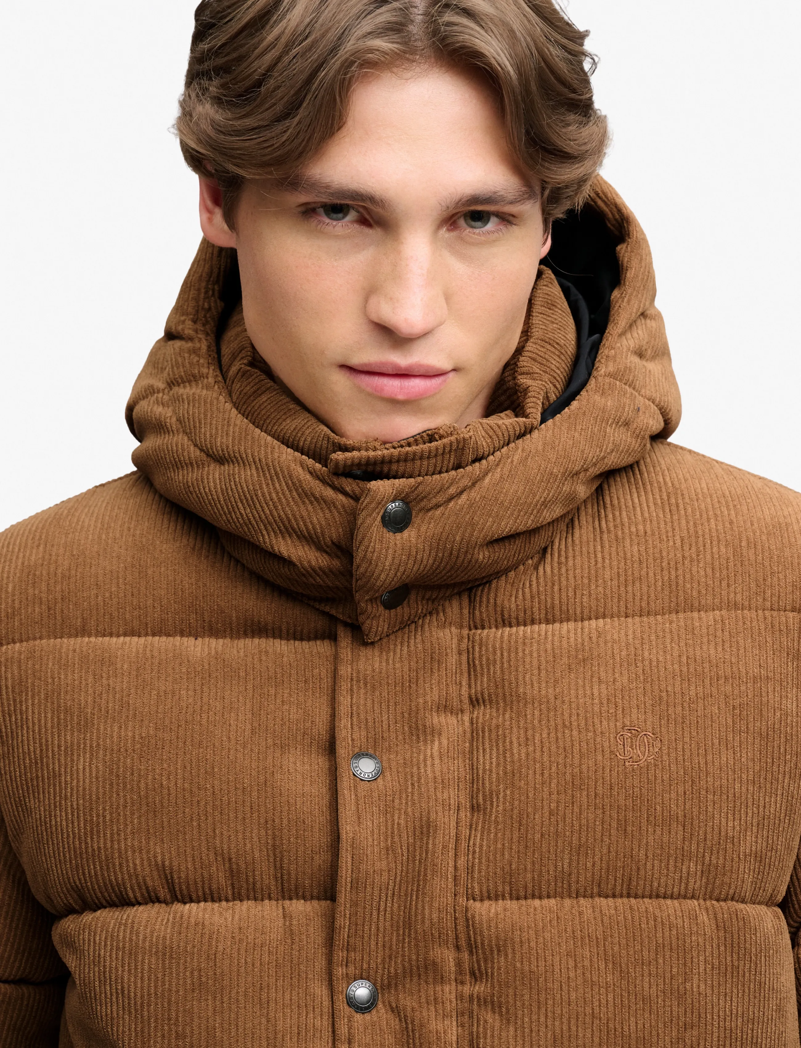 Superdry - PREMIUM HOOD CORD PUFFER JKT - dark tobacco brown - 4
