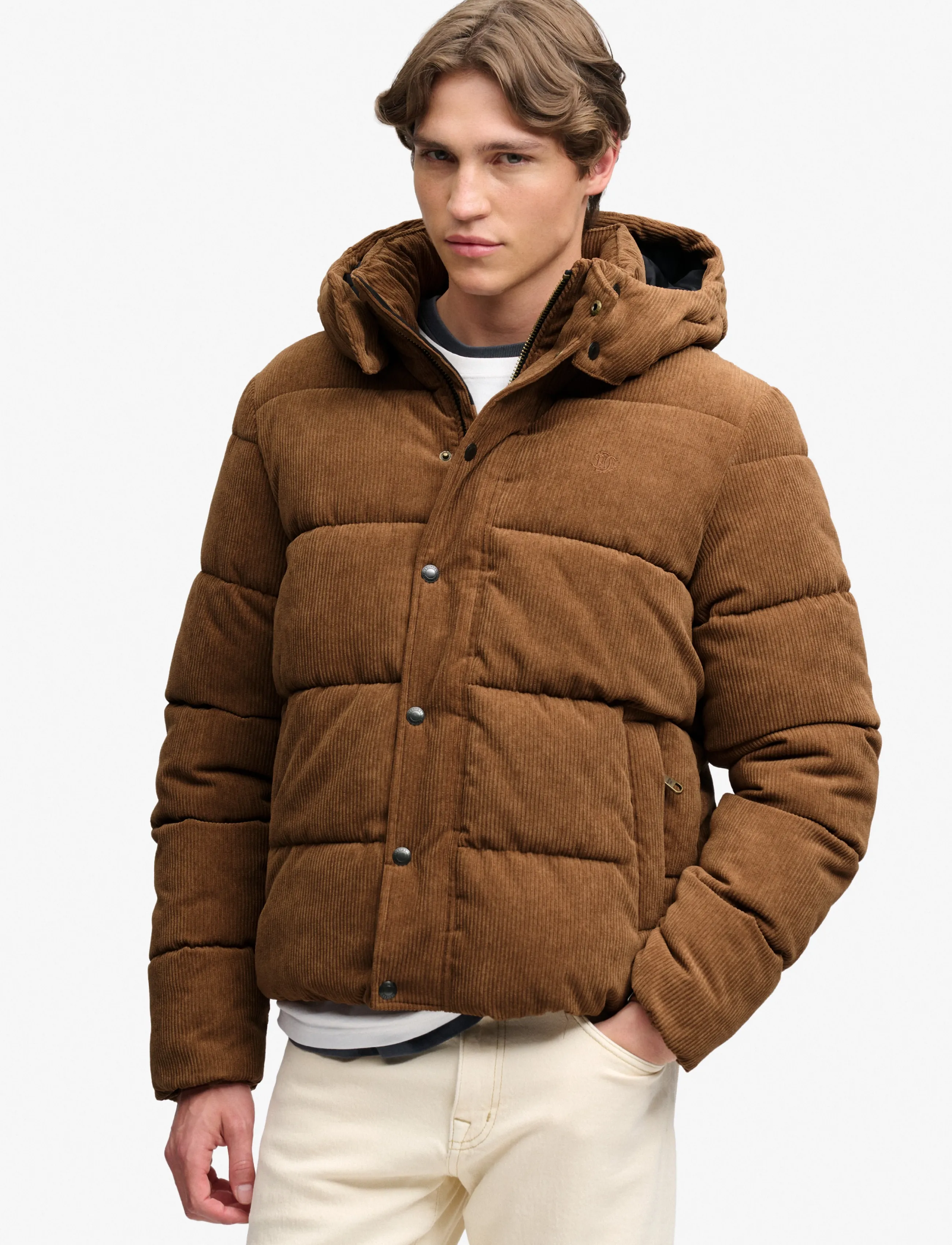 Superdry - PREMIUM HOOD CORD PUFFER JKT - dark tobacco brown - 5