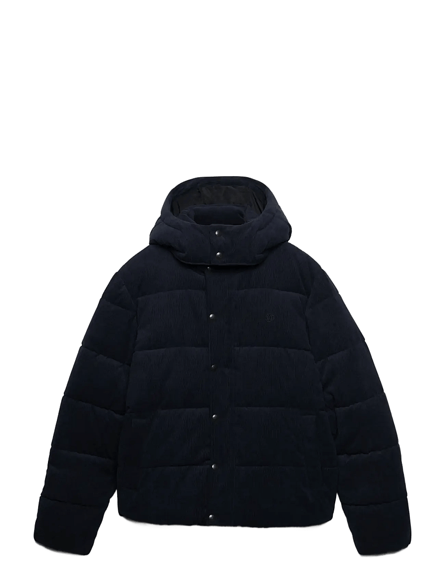 Superdry - PREMIUM HOOD CORD PUFFER JKT - efterårsjakker - eclipse navy - 1