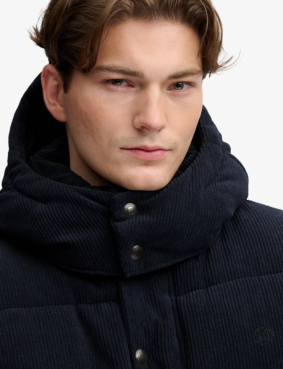 Superdry - PREMIUM HOOD CORD PUFFER JKT - efterårsjakker - eclipse navy - 4