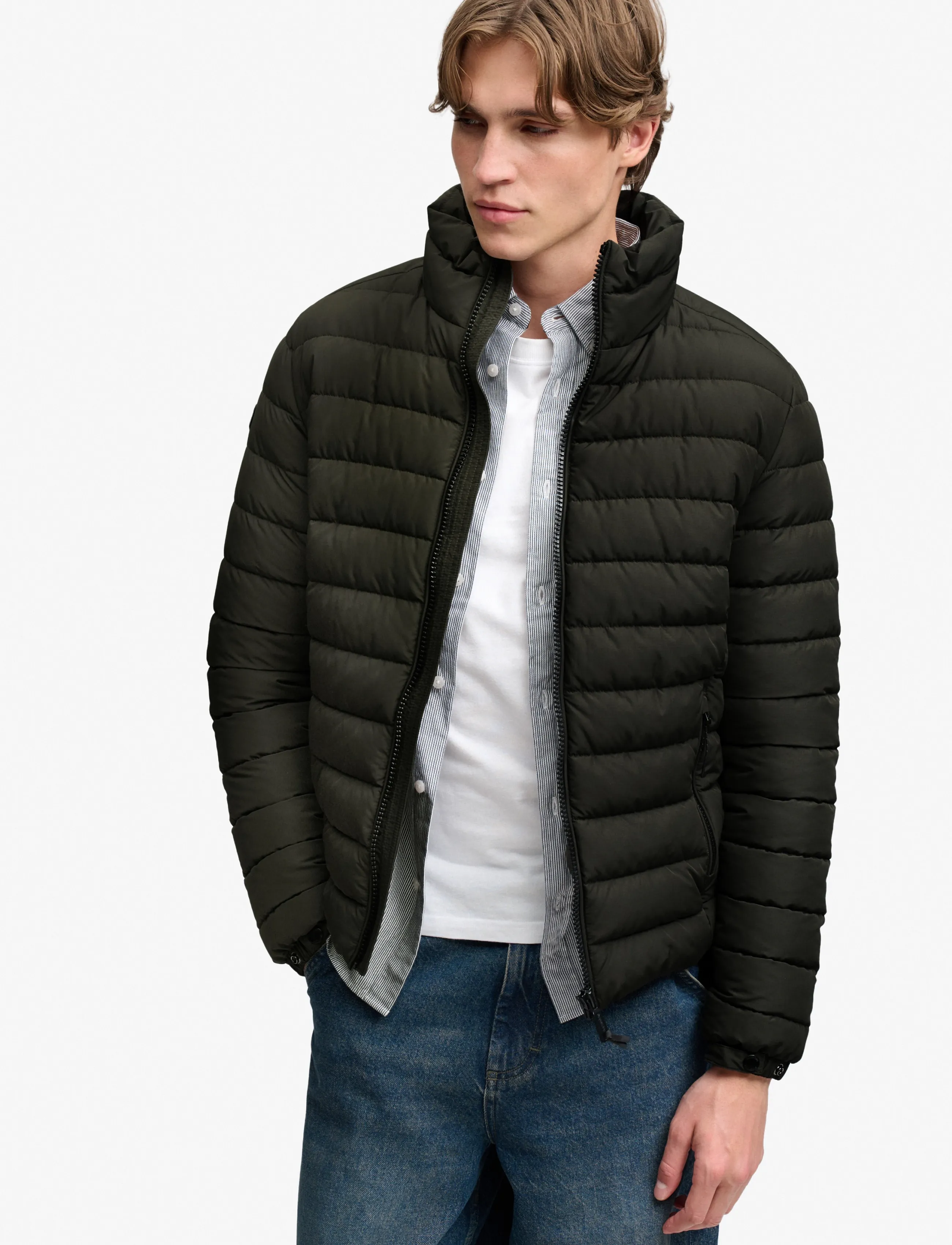 Superdry FUJI MIDWEIGHT PADDED JKT - Tøj - SURPLUS GOODS OLIVE GREEN / khaki/green