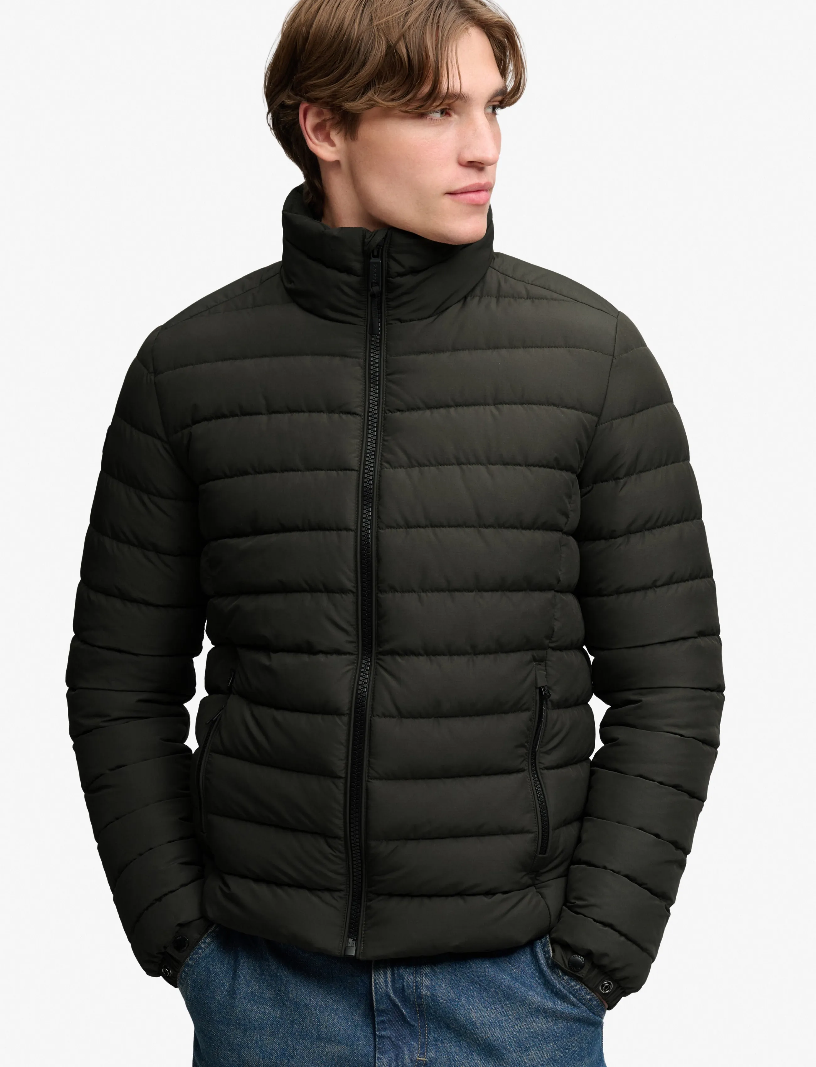Superdry - FUJI MIDWEIGHT PADDED JKT - efterårsjakker - surplus goods olive green - 5