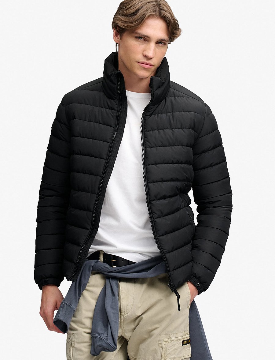 Superdry - FUJI MIDWEIGHT PADDED JKT - höstjackor - jet black - 0