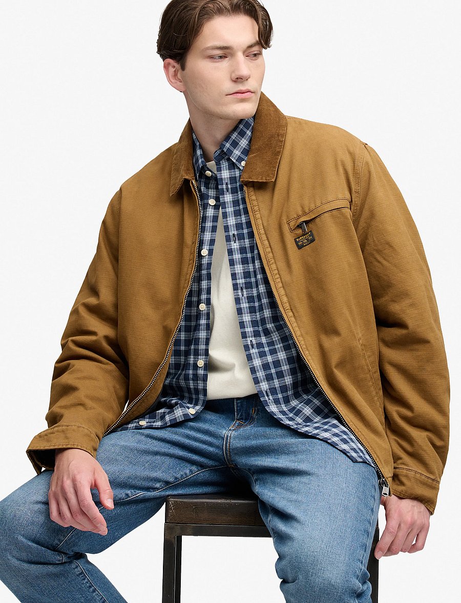 Superdry - WORKWEAR RANCH JACKET - efterårsjakker - denim co tobacco brown - 4