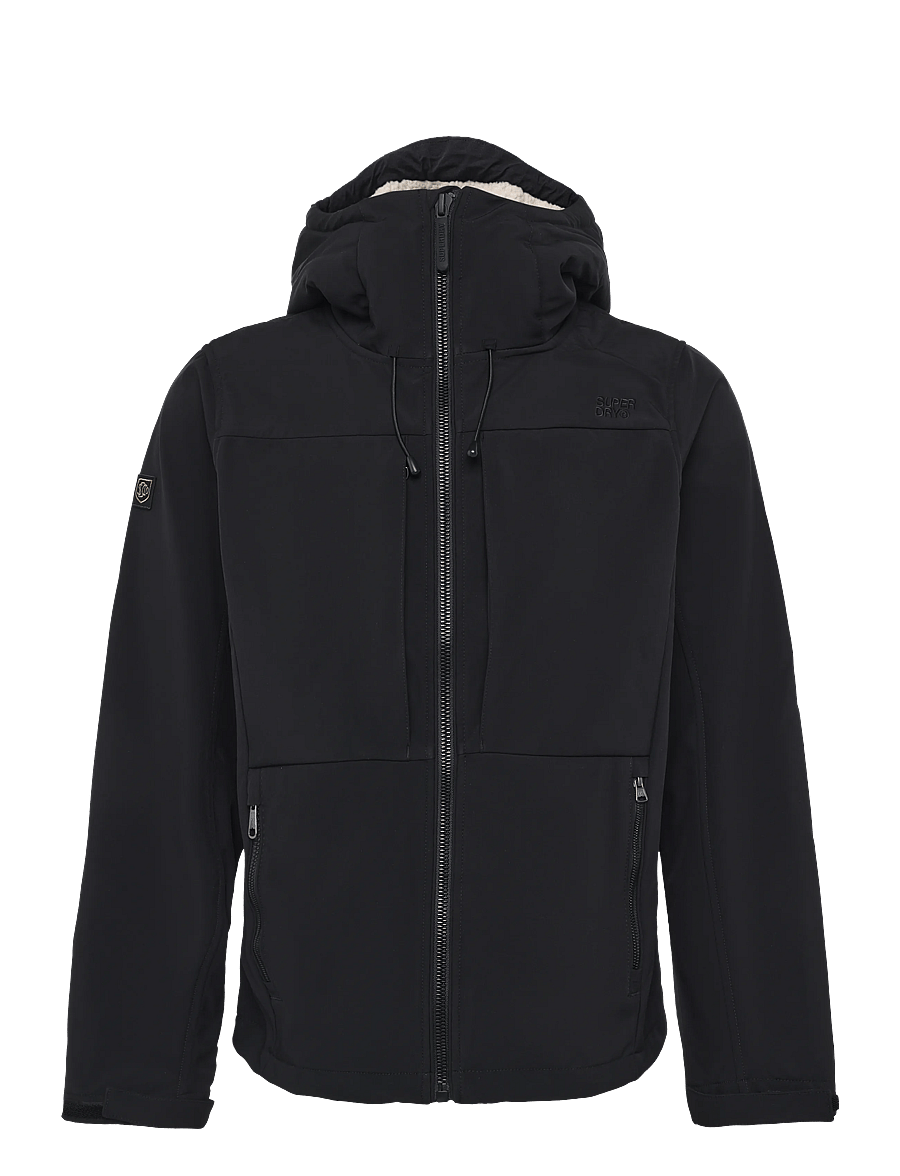 Superdry - HOOD BORG TREKKER JKT - fall jackets - black - 1