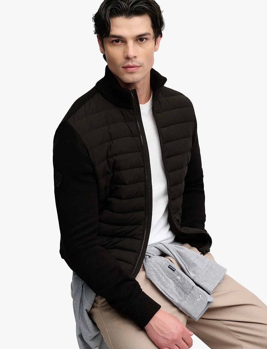 Superdry - CARDIGAN HYBRID JACKET - hybrid-jacken - black - 5