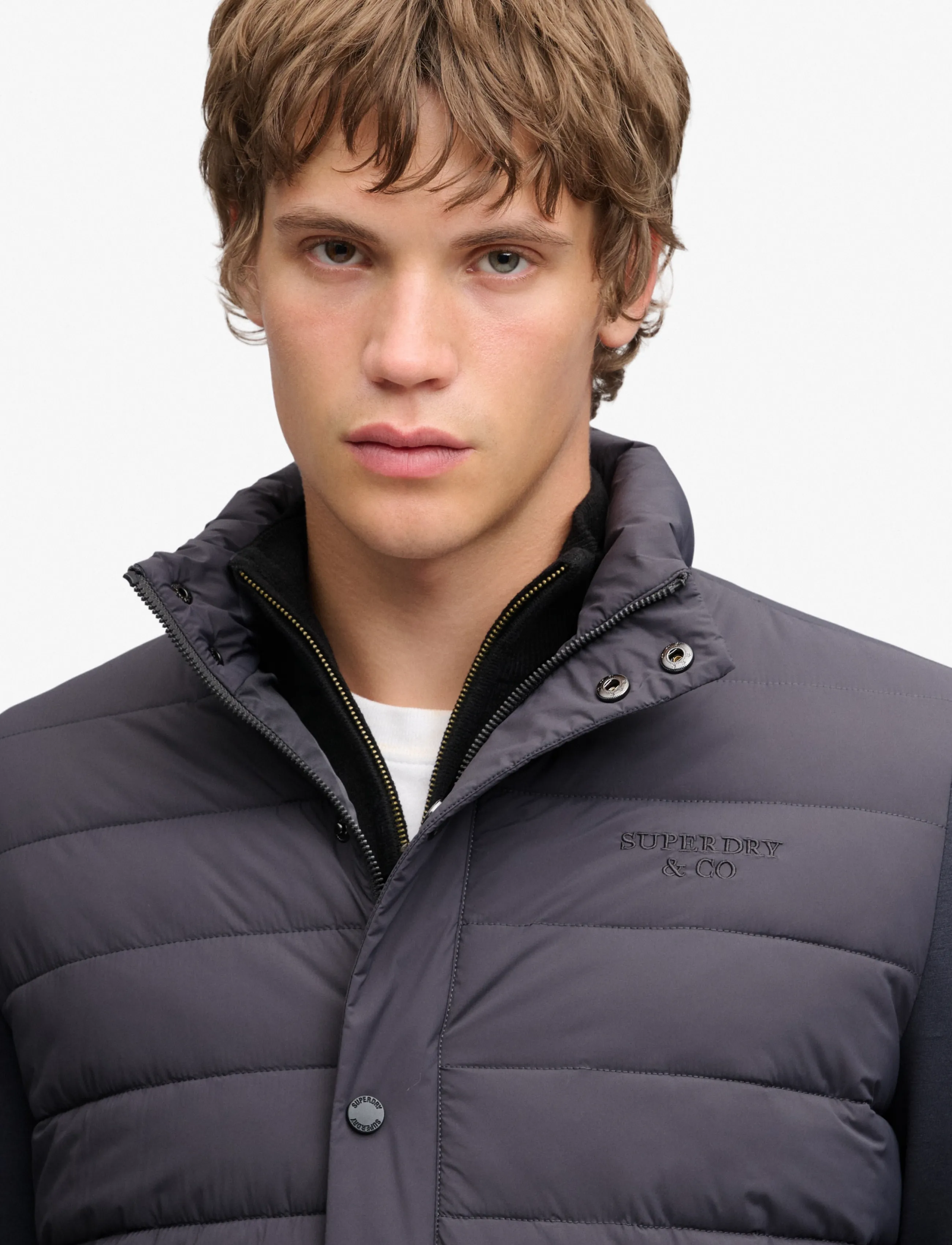 Superdry - INTERLOCK HYBRID JACKET - hybrid jackets  - charcoal - 4