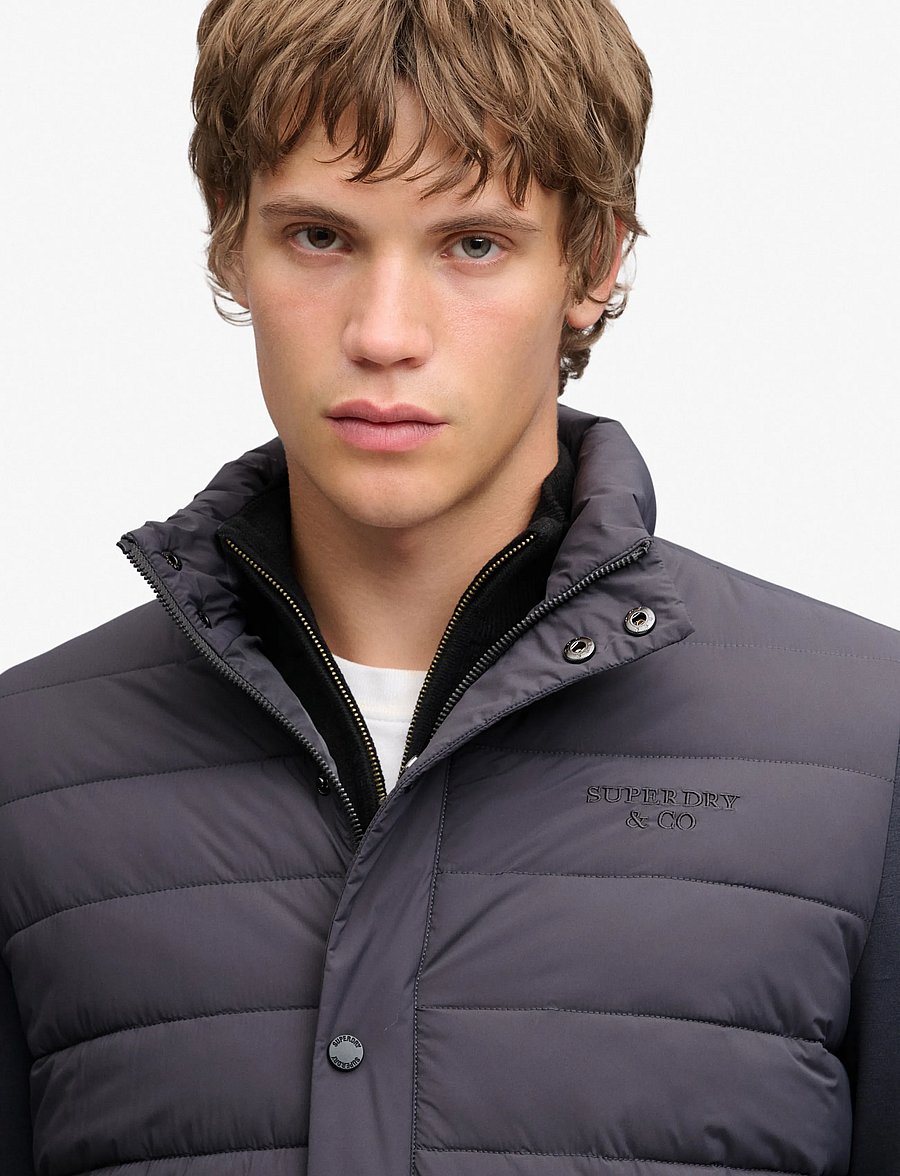 Superdry - INTERLOCK HYBRID JACKET - hybrid jackets - charcoal - 4