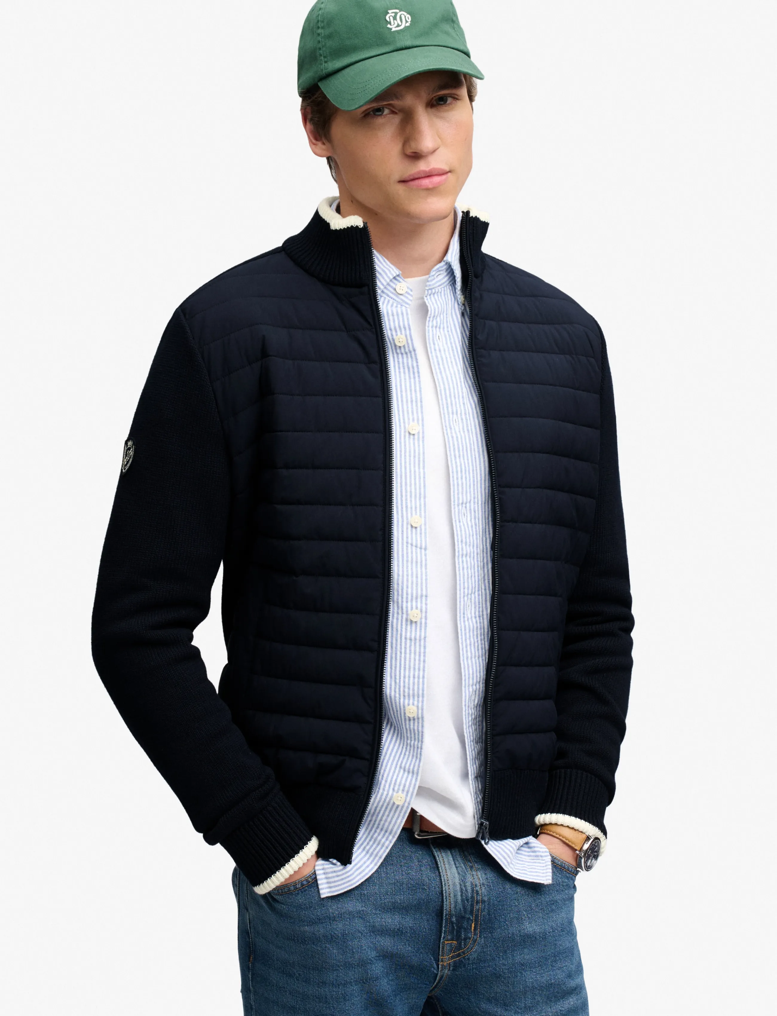 Superdry STRAIGHT BAFFLE HYBRID JKT - Herbstgarderobe - ECLIPSE NAVY / navy