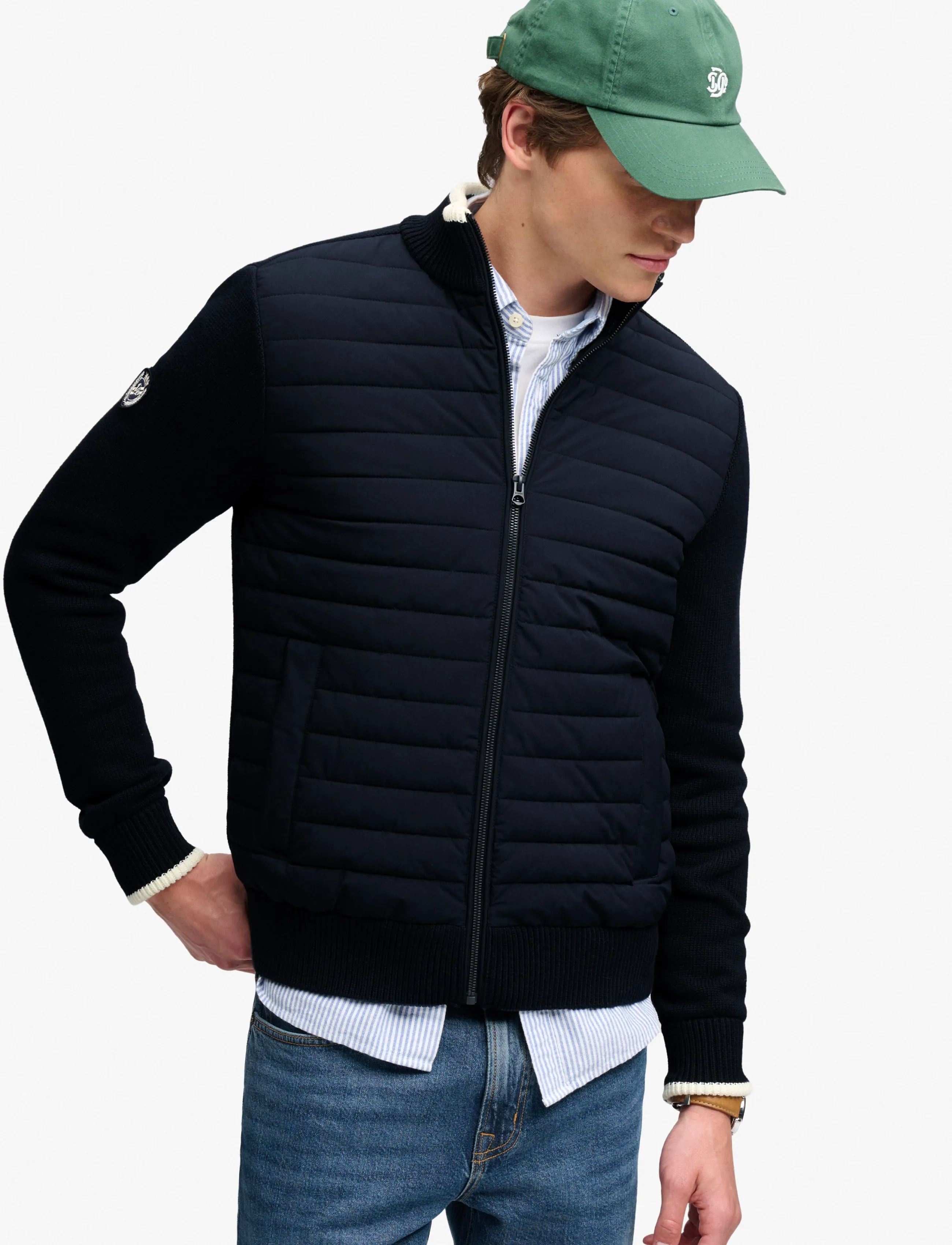 Superdry - STRAIGHT BAFFLE HYBRID JKT - hybrid-jacken - eclipse navy - 4