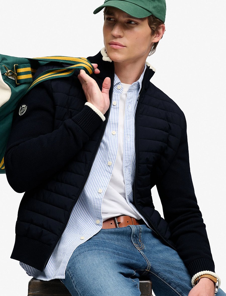 Superdry - STRAIGHT BAFFLE HYBRID JKT - hybrid-jacken - eclipse navy - 5