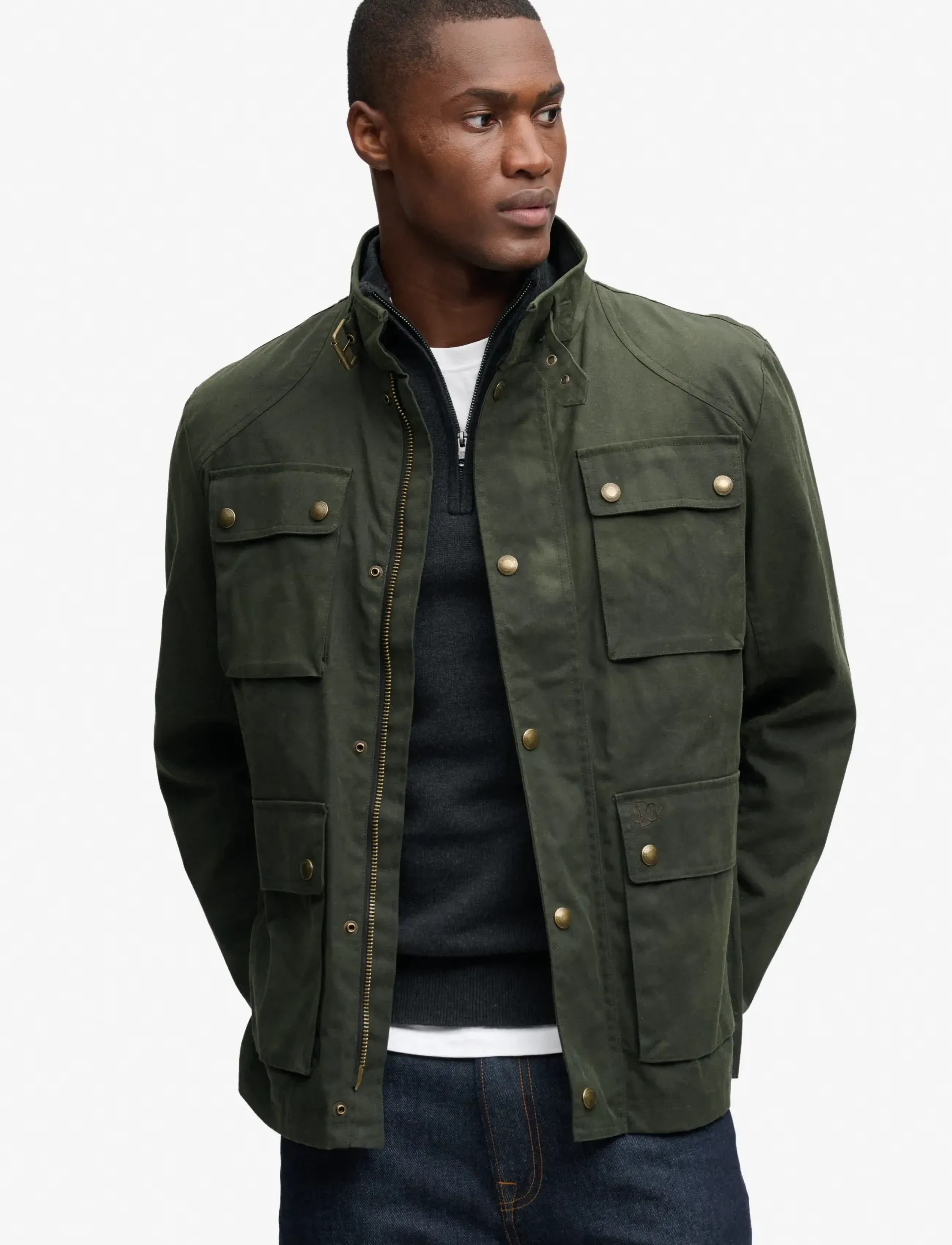 Superdry WAX RACER JACKET - Clothing - ARMY GREEN / green
