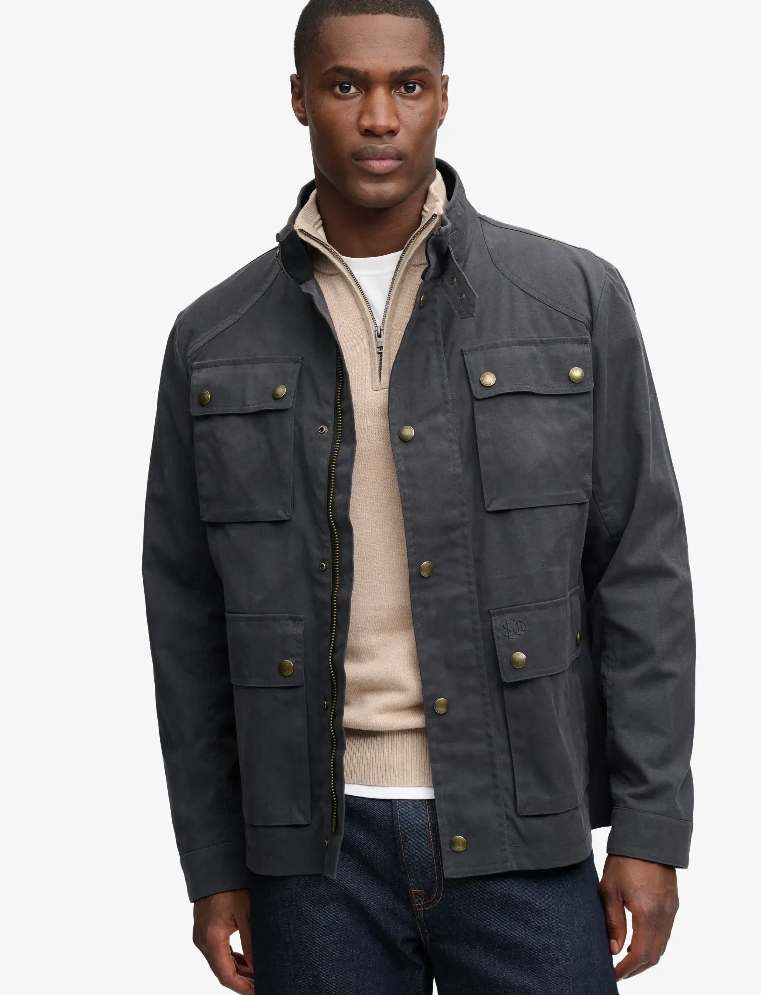 Superdry WAX RACER JACKET - Jacken & Mäntel - CHARCOAL / grey