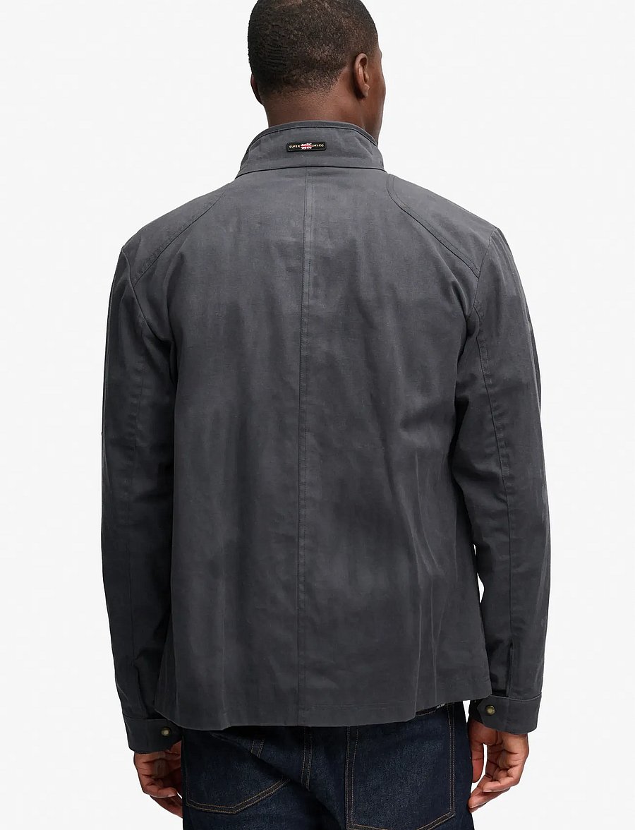 Superdry - WAX RACER JACKET - herbstjacken - charcoal - 2