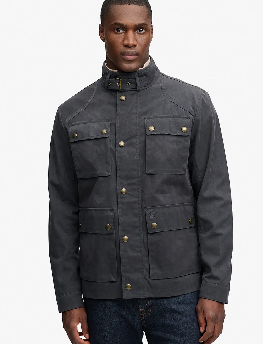 Superdry - WAX RACER JACKET - herbstjacken - charcoal - 4