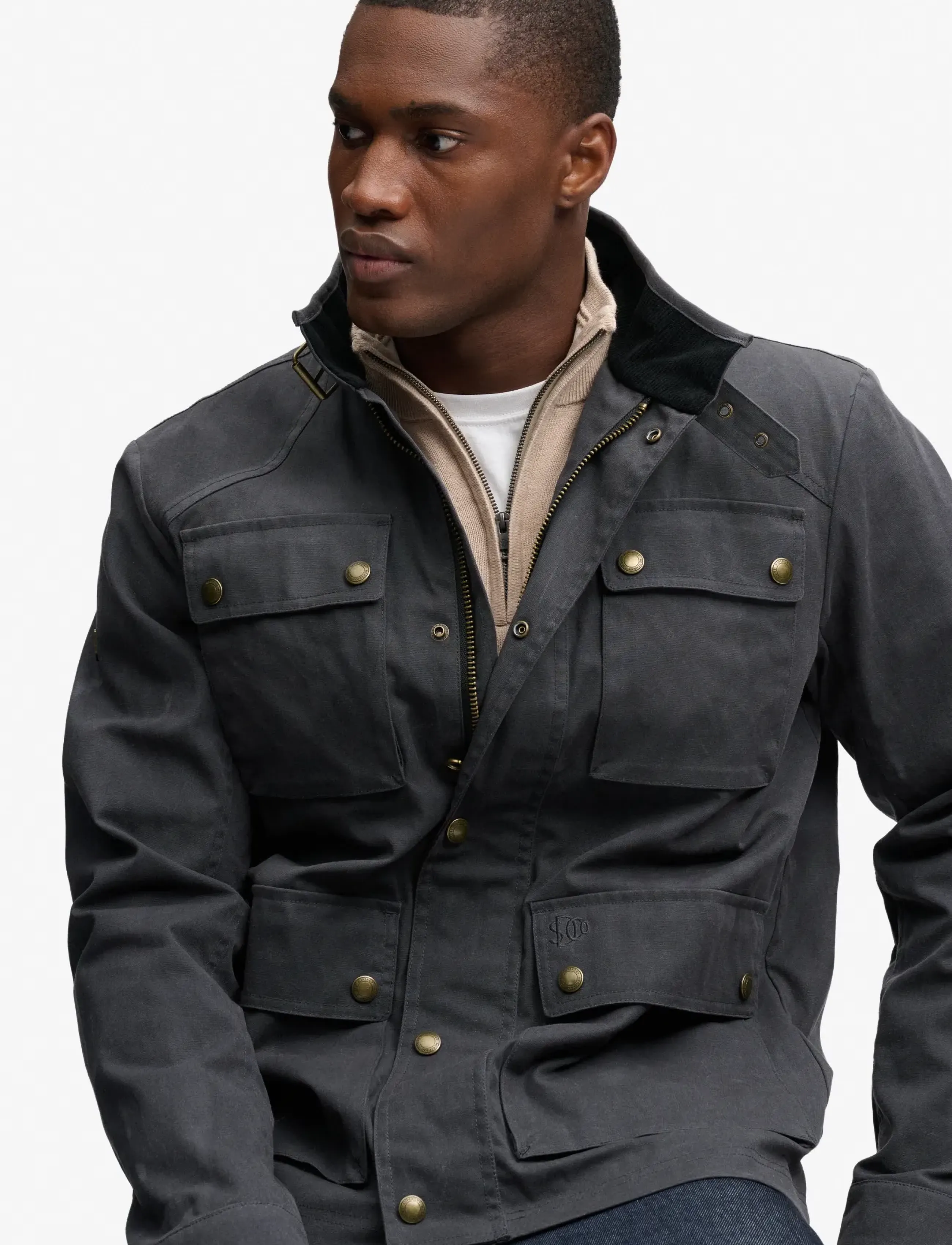 Superdry - WAX RACER JACKET - herbstjacken - charcoal - 5