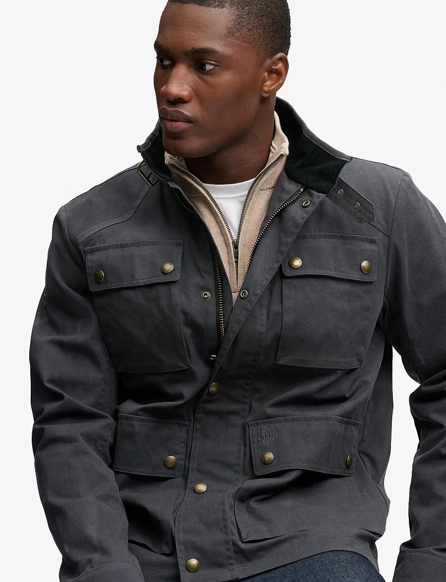 Superdry - WAX RACER JACKET - herbstjacken - charcoal - 5