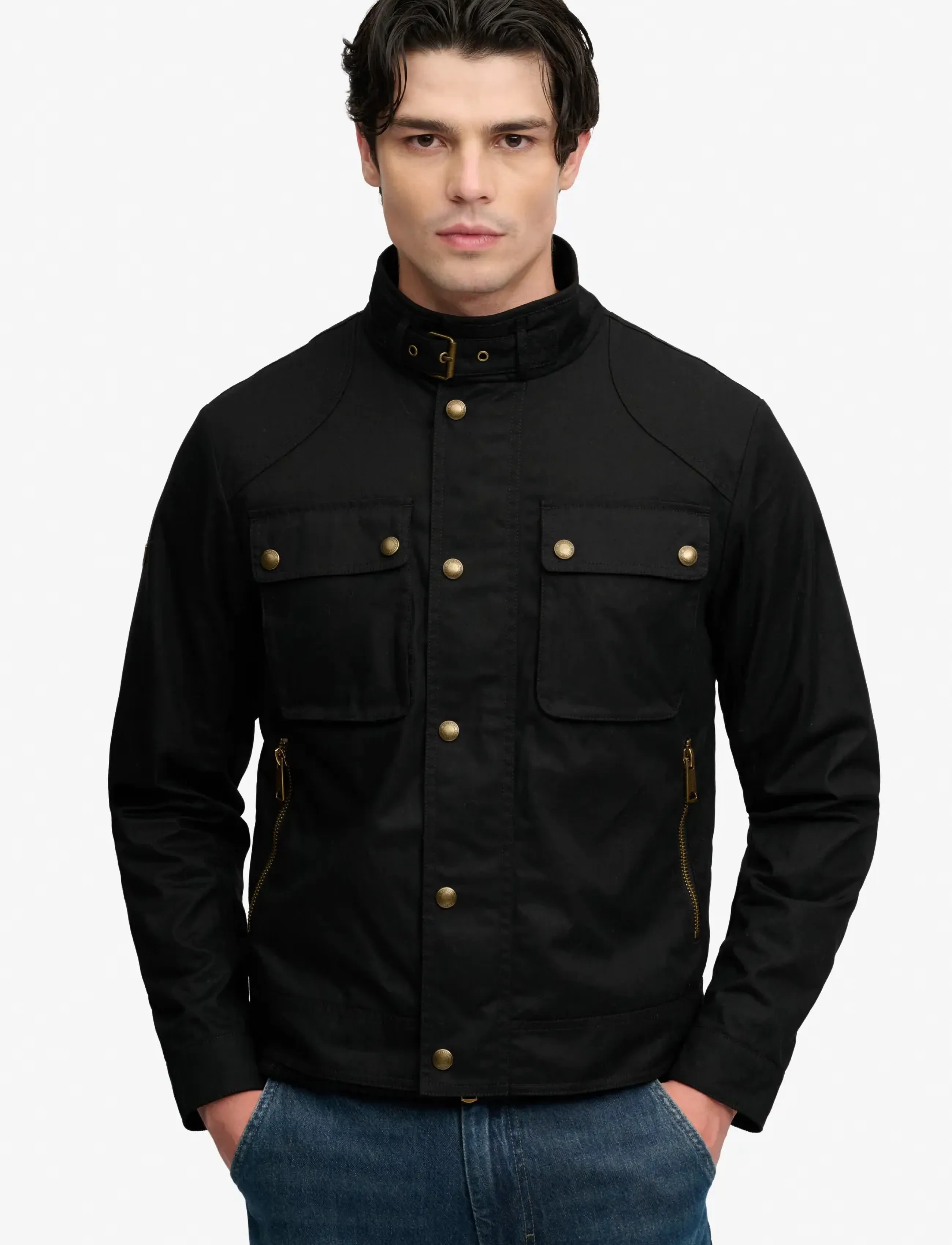 Superdry - WAX CROPPED RACER JACKET - fall jackets - carbon black - 4