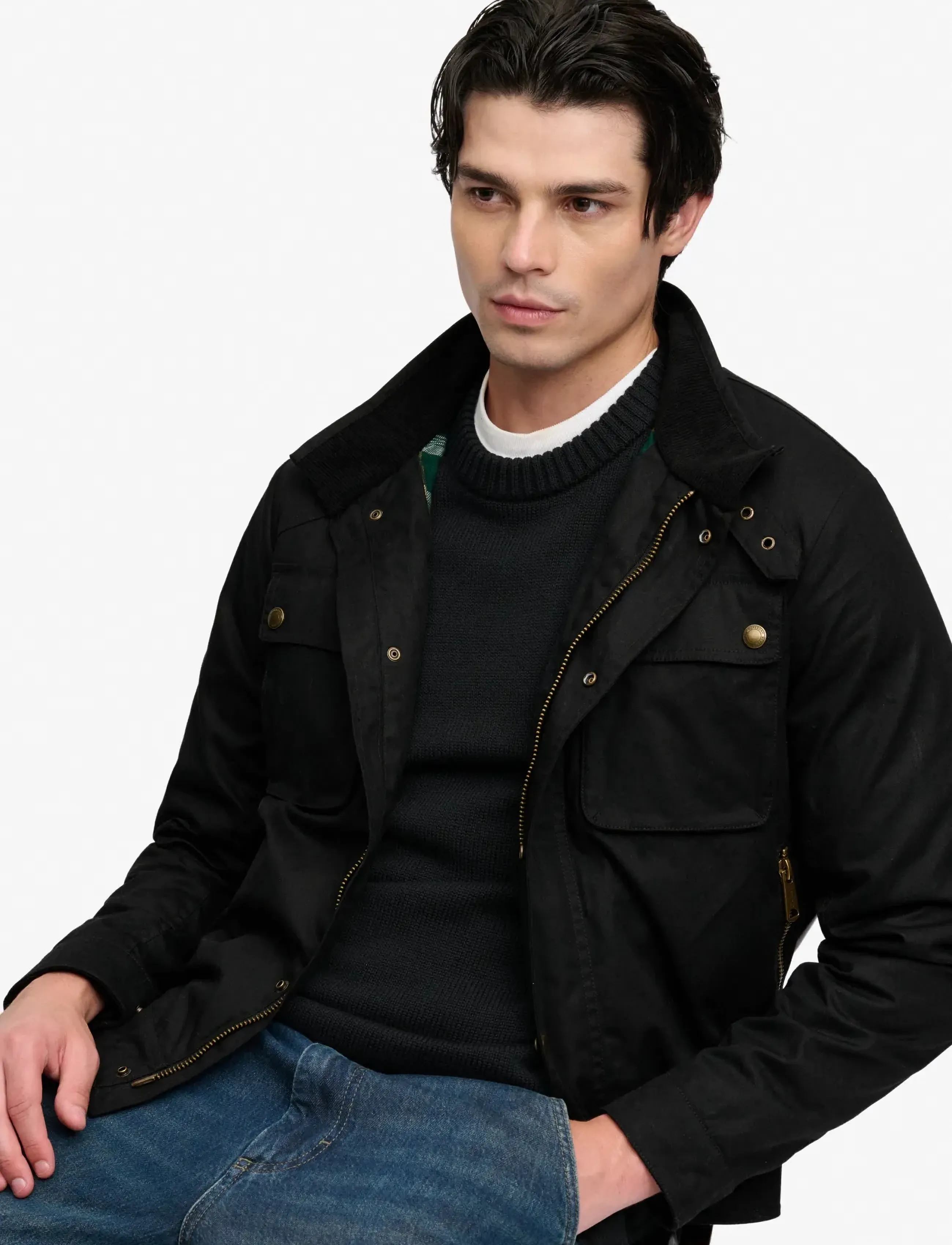 Superdry - WAX CROPPED RACER JACKET - fall jackets - carbon black - 5