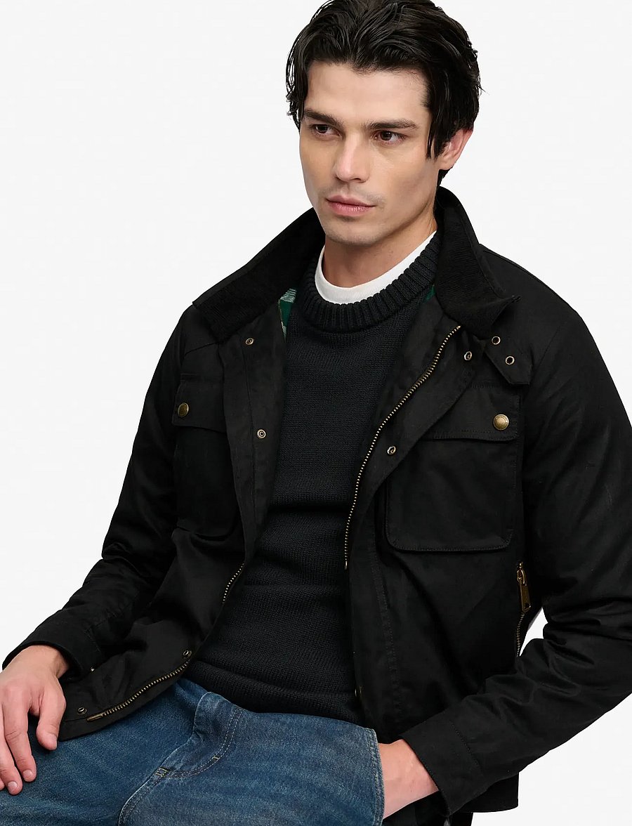 Superdry - WAX CROPPED RACER JACKET - fall jackets - carbon black - 5