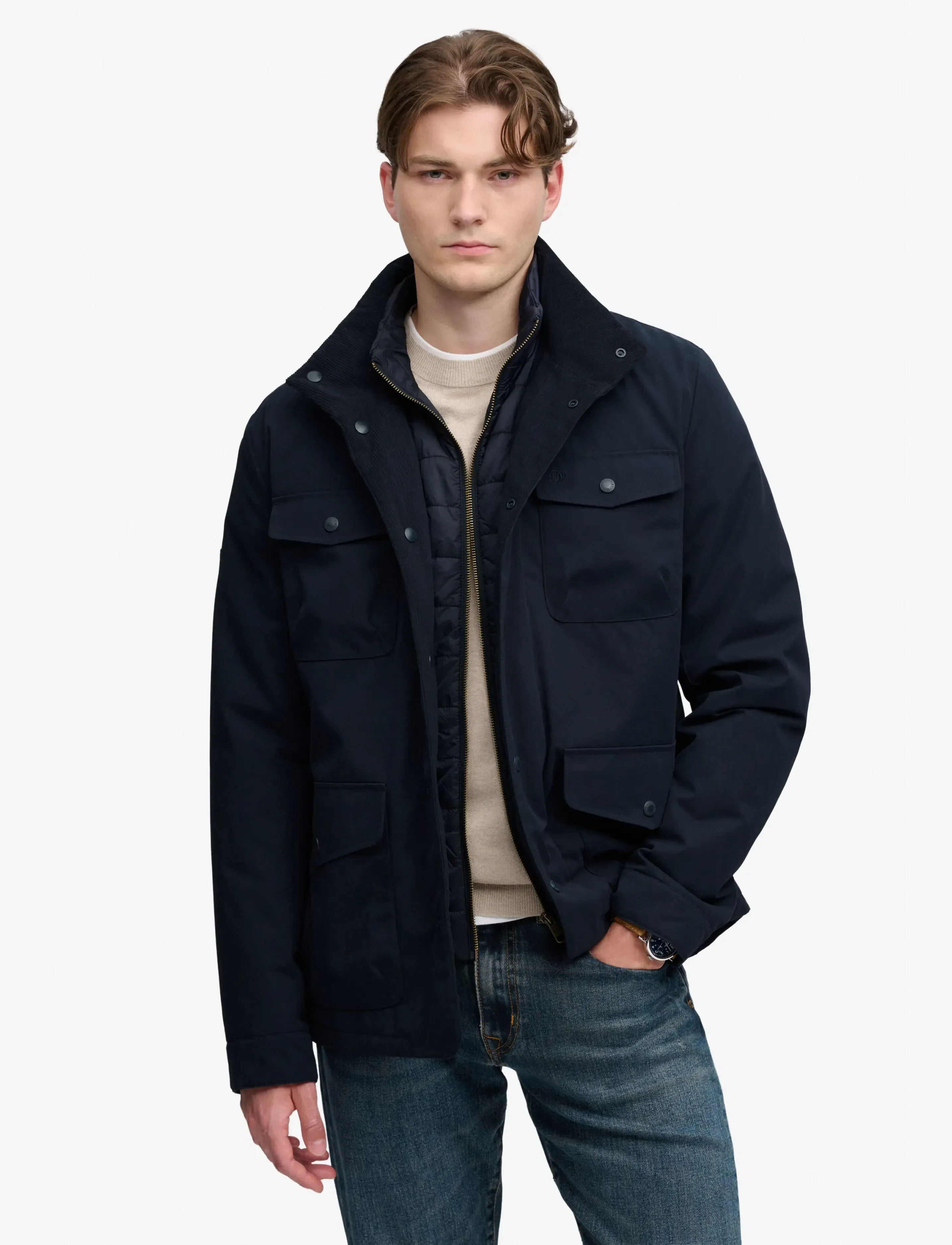 Superdry 2 IN 1 BURFORD JACKET - Tøj - ECLIPSE NAVY / navy