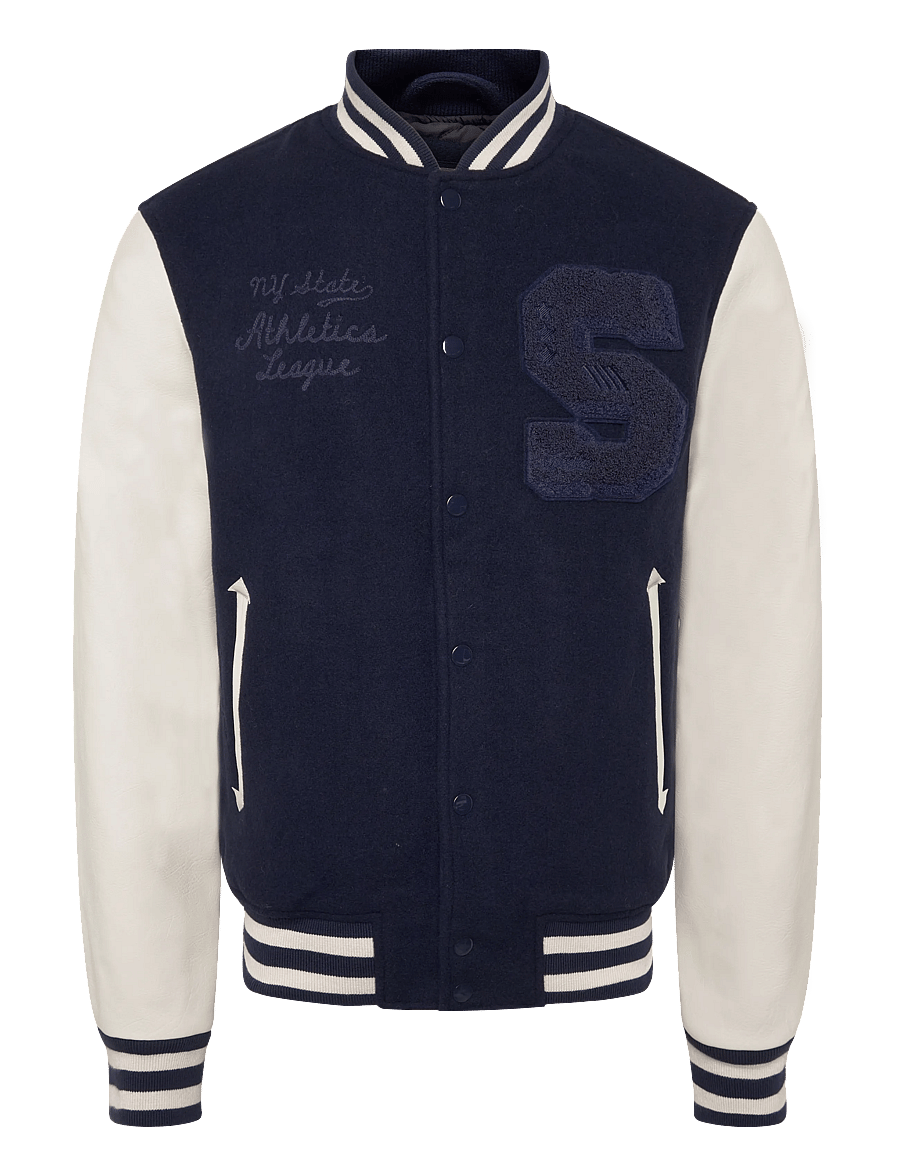 Superdry - VINTAGE PATCHED VARSITY JKT - varsity jackets - navy/cream - 1