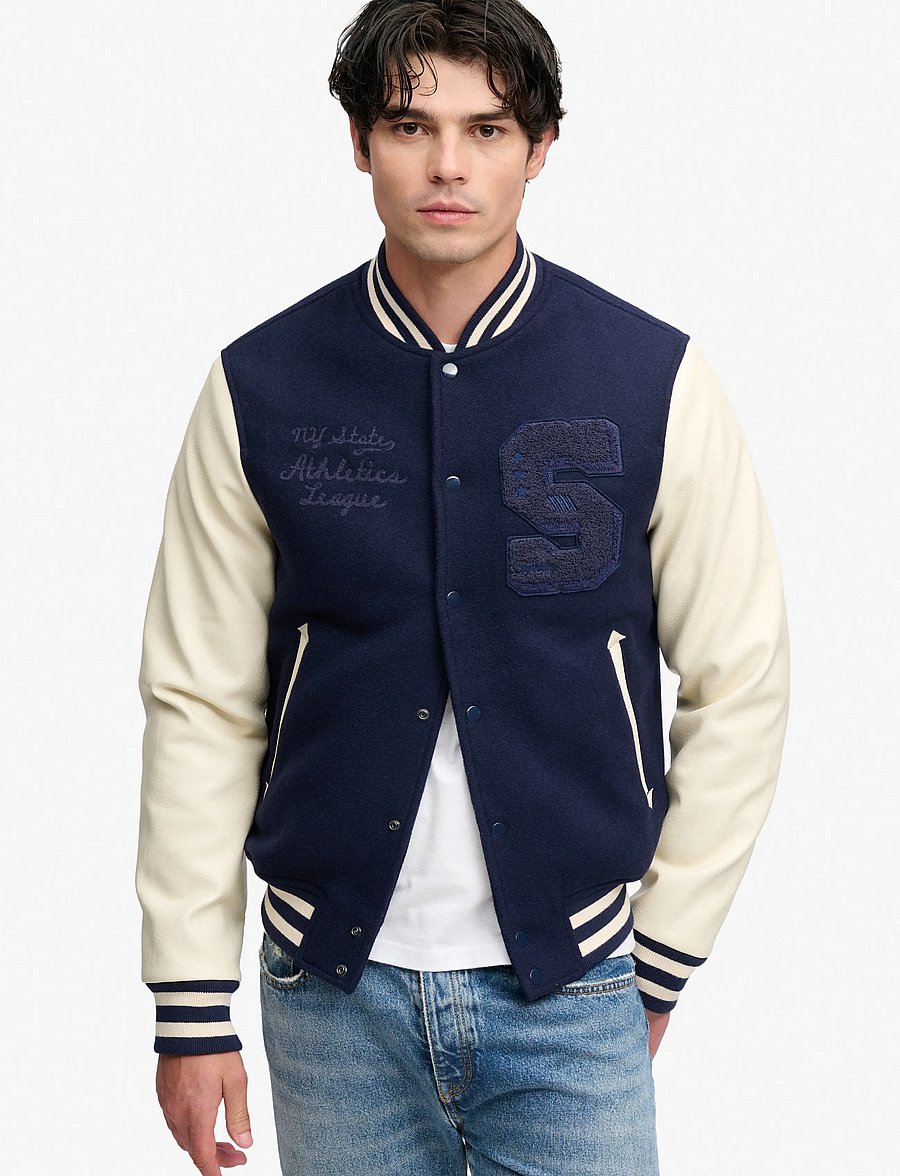 Superdry - VINTAGE PATCHED VARSITY JKT - varsity-jacken - navy/cream - 0