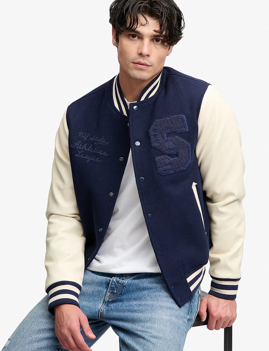 Superdry - VINTAGE PATCHED VARSITY JKT - varsity-jacken - navy/cream - 4