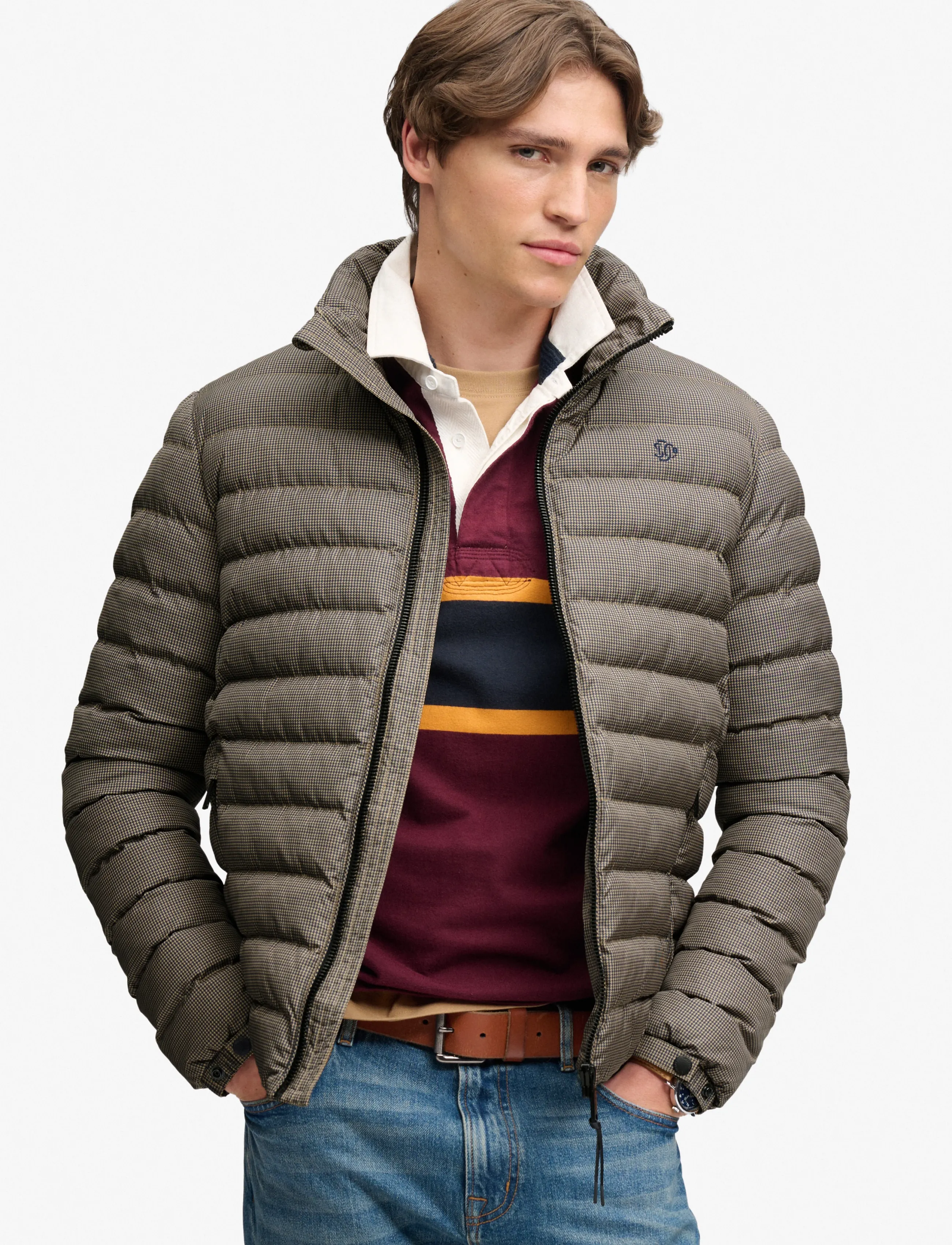 Superdry FUJI ESTATE PADDED JACKET - Jacken - BROWN HERITAGE CHECK / brown