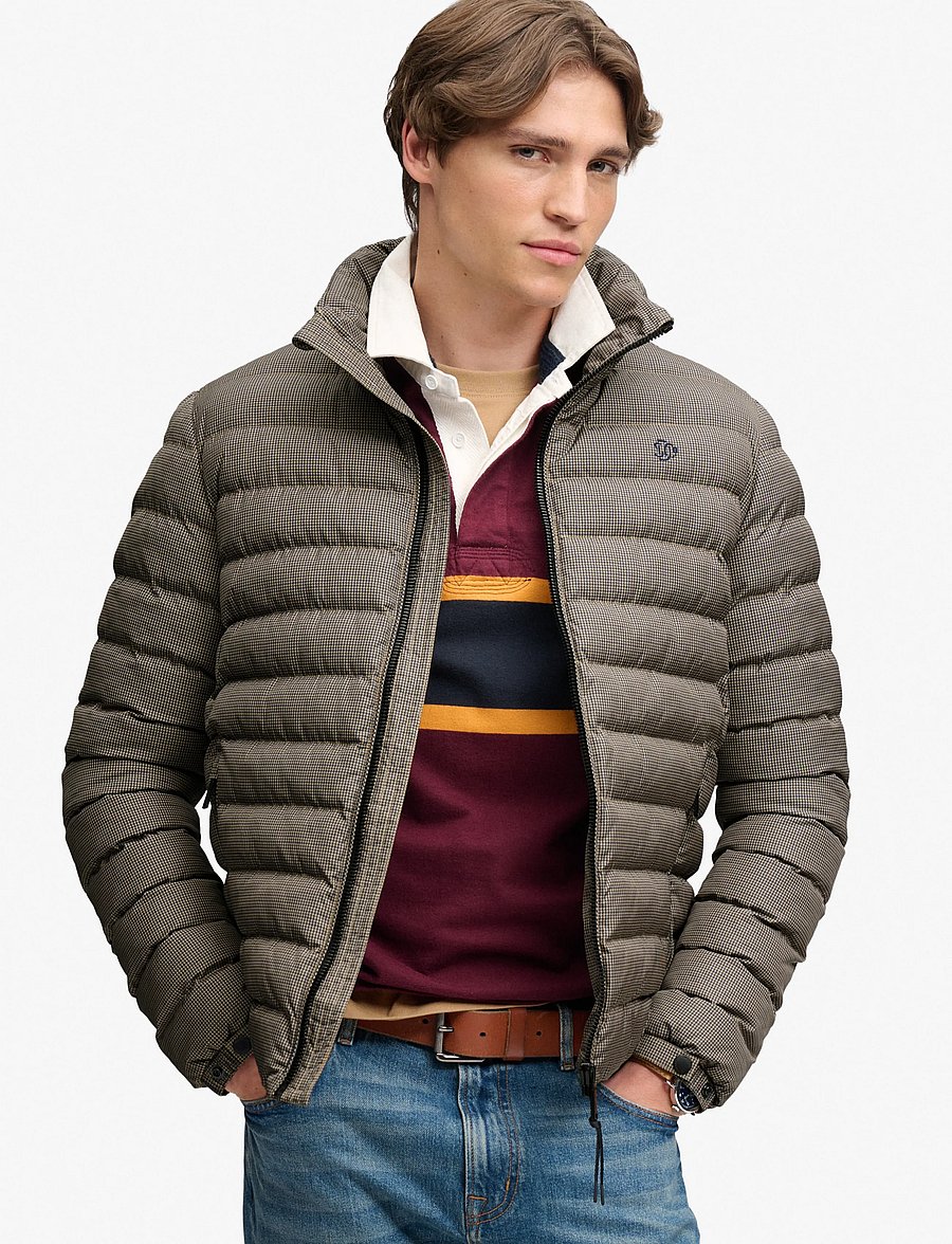 Superdry - FUJI ESTATE PADDED JACKET - daunenjacken - brown heritage check - 0