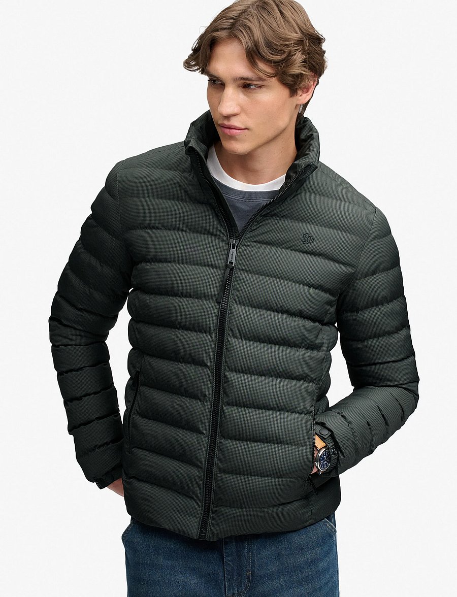 Superdry - FUJI ESTATE PADDED JACKET - olive/navy check - 5