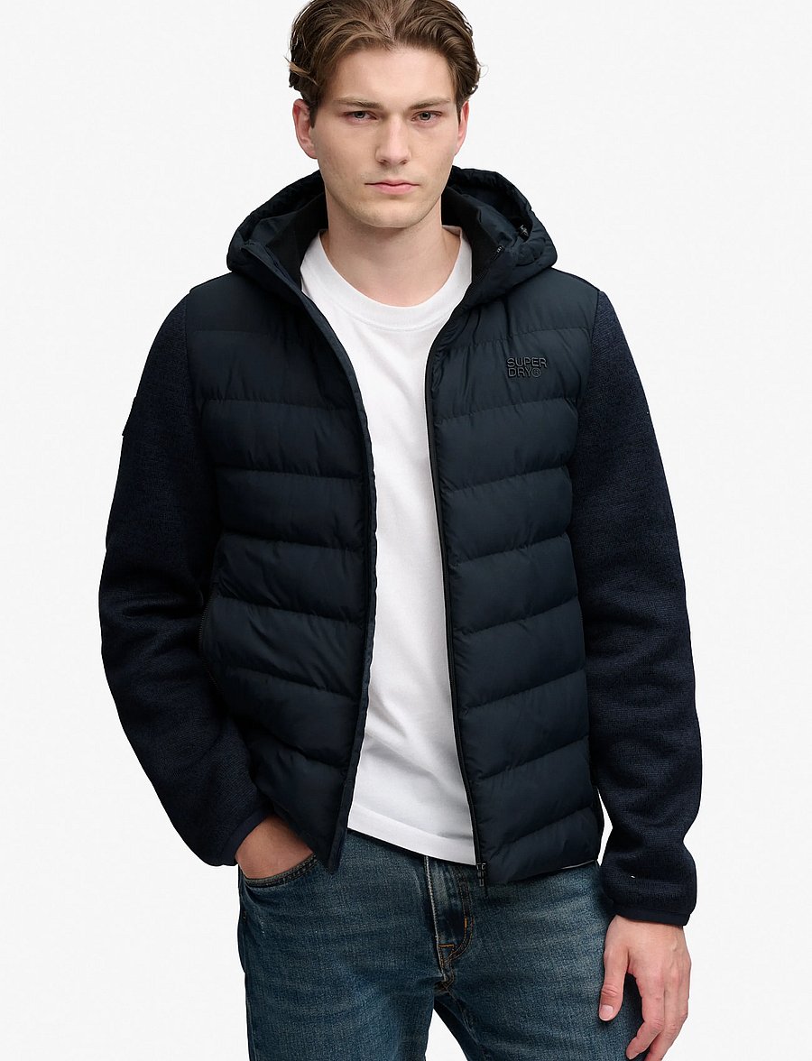 Superdry - HOODED STORM KNIT HYBRID JKT - hybrid-jacken - eclipse navy - 0